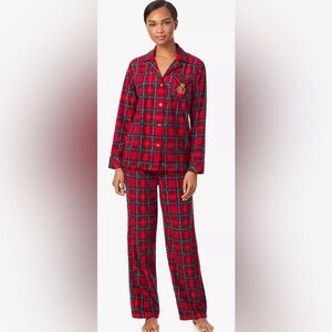 Lauren Ralph Lauren limited edition plaid/leopard fleece pajamas women’s size S